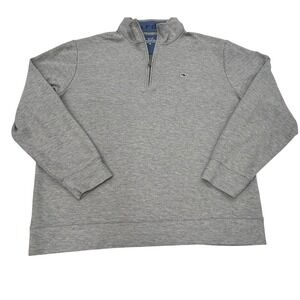 Vineyard Vines Quarter Zip Pullover Mens XL Gray 100% Pima Cotton Sweater Golf